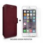 For Apple iPhone 6s/6 Wallet Case Durable Slim Faux Leather Strong Burgundy