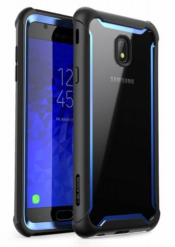 Samsung Galaxy J7 2018 Case FullBody Rugged Clear Bumper Screen Protector Blue