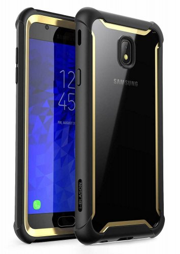 Samsung Galaxy J7 2018 Case FullBody Rugged Clear Bumper Screen Protector Gold