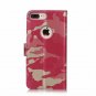 For iPhone 7/8 Plus Case Luxury PU Leather Wallet Kickstand Card Slots Dark Red