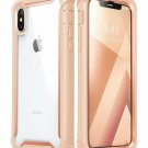 For iPhone X/Xs Case FullBody Rugged  Bumper Builtin Screen Protector BlushGold