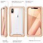For iPhone X/Xs Case FullBody Rugged  Bumper Builtin Screen Protector BlushGold