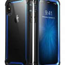 For iPhone X/Xs Case FullBody Rugged  Bumper Builtin Screen Protector Blue