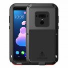For HTC U12 Plus Aluminum Alloy Metal Bumper Silicone Full body Hybrid Black