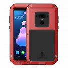 For HTC U12 Plus Aluminum Alloy Metal Bumper Silicone Full body Hybrid Red,