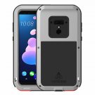 For HTC U12 Plus Aluminum Alloy Metal Bumper Silicone Full body Hybrid Sliver