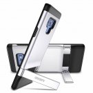 For Samsung Note 9 Case Vertical and Horizontal Stand Drop Protection Silver