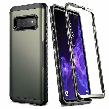 For Samsung Galaxy S10 Plus Metallic Heavy Duty Protection Slim Fit Gun Metal