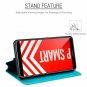 For Huawei P SMART Wallet Case Leather Flip Book Viewing Stand Card Holder Aqua