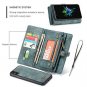 For iPhone X/Xs Case Wallet Leather Holder Magnetic Removable Zipper Blue