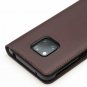 For Huawei Mate 20 Pro Case Luxury Slim Folio Genuine Leather Flip Wallet Brown