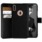 For iPhone X/Xs Wallet case Ultra-Strong Magnetic Closure Faux Leather Black