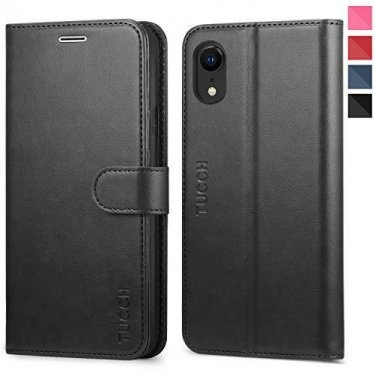 For Apple iPhone XR Case Wallet PU Leather Flip Folio Credit Card Slots Black