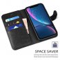 For Apple iPhone XR Case Wallet PU Leather Flip Folio Credit Card Slots Black