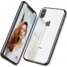For Apple iPhone X/Xs Case Clear Stylish Flexible with Metal Luster Edge Black