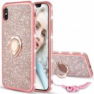For Apple iPhone X/Xs Case Clear Stylish Flexible with Metal Luster Edge Rose