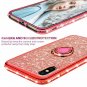 iPhone X/Xs Case Glitter Ring Grip Holder Kickstand Bling Sparkle Diamond Red