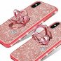 iPhone X/Xs Case Glitter Ring Grip Holder Kickstand Bling Sparkle Diamond Red