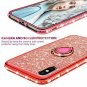iPhone X/Xs Case Glitter Ring Grip Holder Kickstand Bling Sparkle Diamond Red