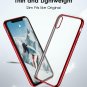 For iPhone Xs Max Case Lightening Stylish Flexible with Metal Luster Edge Red