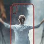 For iPhone Xs Max Case Lightening Stylish Flexible with Metal Luster Edge Red