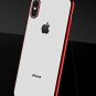 For iPhone Xs Max Case Lightening Stylish Flexible with Metal Luster Edge Red