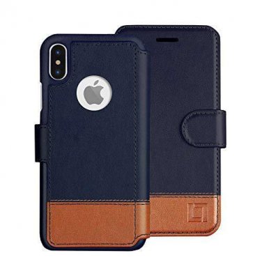 For iPhone Xs Max Wallet case Durable Slim  Lightweight Faux Leather Desert Sky