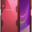 For Galaxy A7 2018 Case with Rugged TPU Bumper Anti Rainbow Effect Cover Red