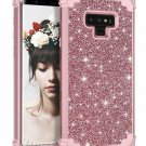 For Galaxy Note 9 Case Luxury Glitter Sparkle Bling Heavy Duty Shiny Rose Gold