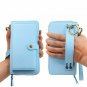 For iPhone &Icirc;&sect;/XS Wallet Case Detachable MagneticCard Slots Money Leather Sky Blue