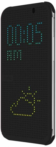 for HTC One M8 Case Dot View Full phone protection Warm Black/ Dark Gray