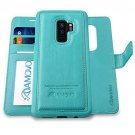 For Samsung Galaxy S9 Plus Wallet Case Vegan Leather Flip Case Cover Aqua