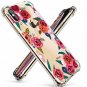 For iPhone Xs Max Case Flower Pattern Design Soft  Flexible Rose Blossom/Red
