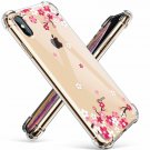 For iPhone Xs Max Case Flower Pattern Design Soft  Flexible Peach Blossom/Pink