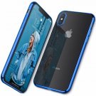 For iPhone Xs Max Case Lightening Stylish Flexible with Metal Luster Edge Blue
