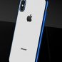 For iPhone Xs Max Case Lightening Stylish Flexible with Metal Luster Edge Blue
