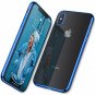 For iPhone Xs Max Case Lightening Stylish Flexible with Metal Luster Edge Blue
