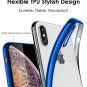 For iPhone Xs Max Case Lightening Stylish Flexible with Metal Luster Edge Blue