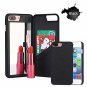 For iPhone 7/8 Plus Case 3D Mirror Series Cards Holder Wallet Style Flip Black