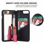 For iPhone 7/8 Plus Case 3D Mirror Series Cards Holder Wallet Style Flip Black