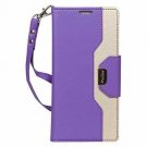 For Galaxy Note 9 Wallet Case Card Slots Mirror Wristlet Folding Stand Purple