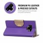 For Galaxy Note 9 Wallet Case Card Slots Mirror Wristlet Folding Stand Purple
