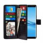 For Galaxy Note 8 Wallet Case PU Leather Card Holder with Slot Wrist Strap Black