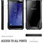 For Galaxy J3 2018 Case Rugged Heavy Duty Builtin Screen Protector Black