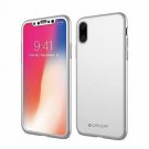 For iPhone X Case Slim 360 Degree Full Protection Free Screen Protector Silver