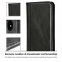 For iPhone Xs Max Case Genuine Leather Vintage Wallet Card Holder Flip Black