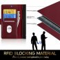 For Samsung Galaxy S10e Case Handcrafted Wallet Flip Folio Kickstand Wine Red