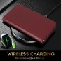 For Samsung Galaxy S10e Case Handcrafted Wallet Flip Folio Kickstand Wine Red