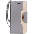 For iPhone 8/7 Plus Wallet Case Flip Fold Card Stylish Slim Stand Cover Grey