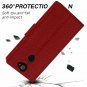 For Sony Xperia XA2 Ultra Case  Leathe Card Slot Flip Cover Wallet Stand Red